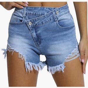 Women’s/Juniors Crossover Distressed Jean Shorts